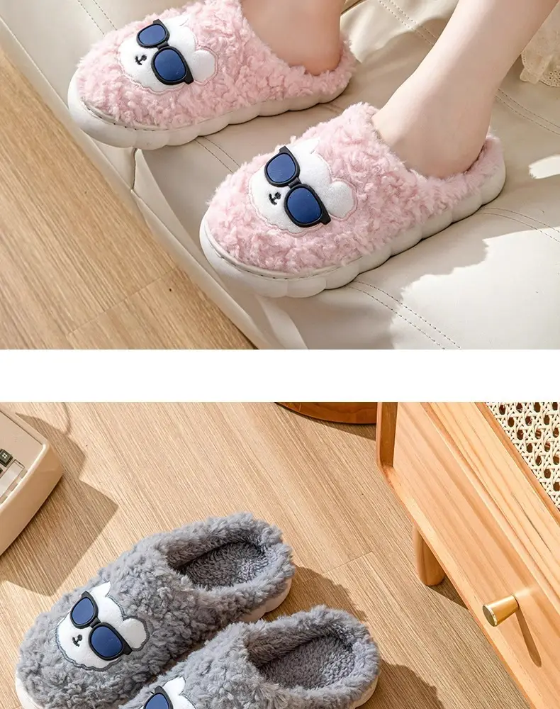 Home cotton slippers indoor non-slip warm bag plush slippers for men and women home couple month slippers autumn and winter — feature 15