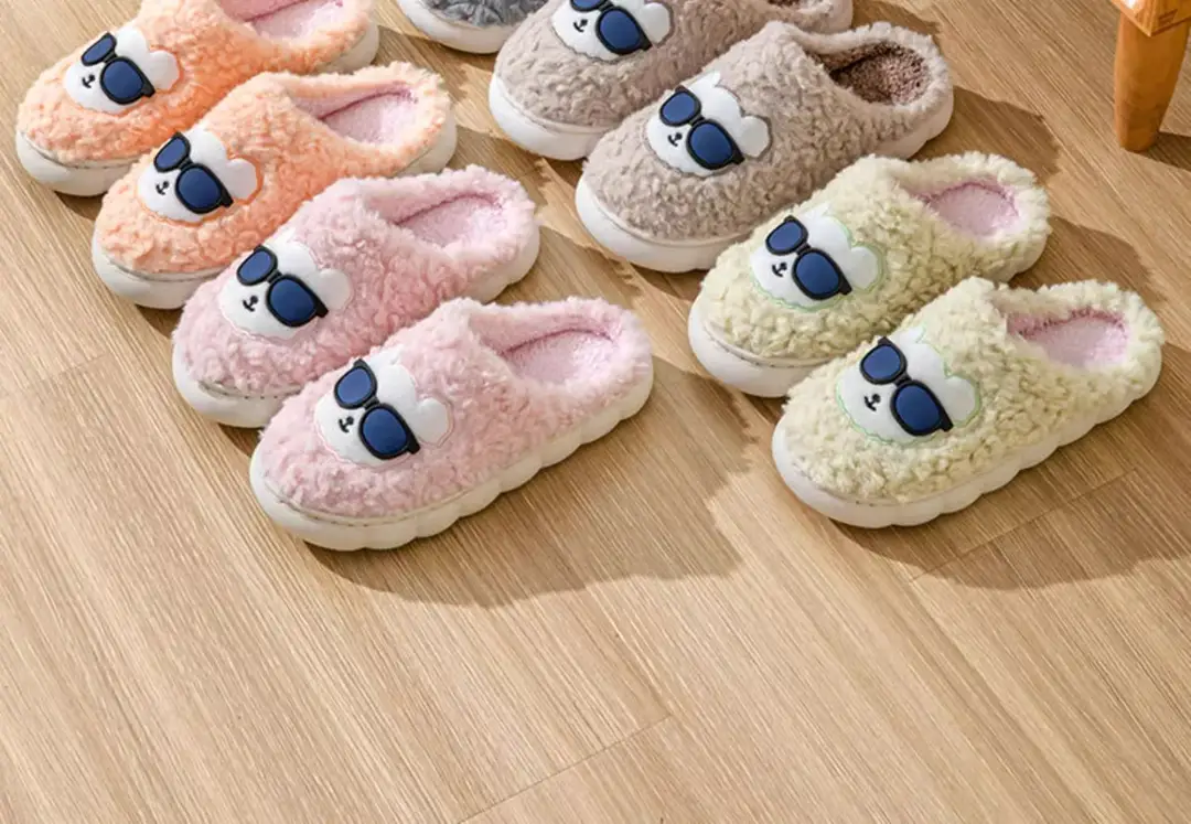 Home cotton slippers indoor non-slip warm bag plush slippers for men and women home couple month slippers autumn and winter — feature 4