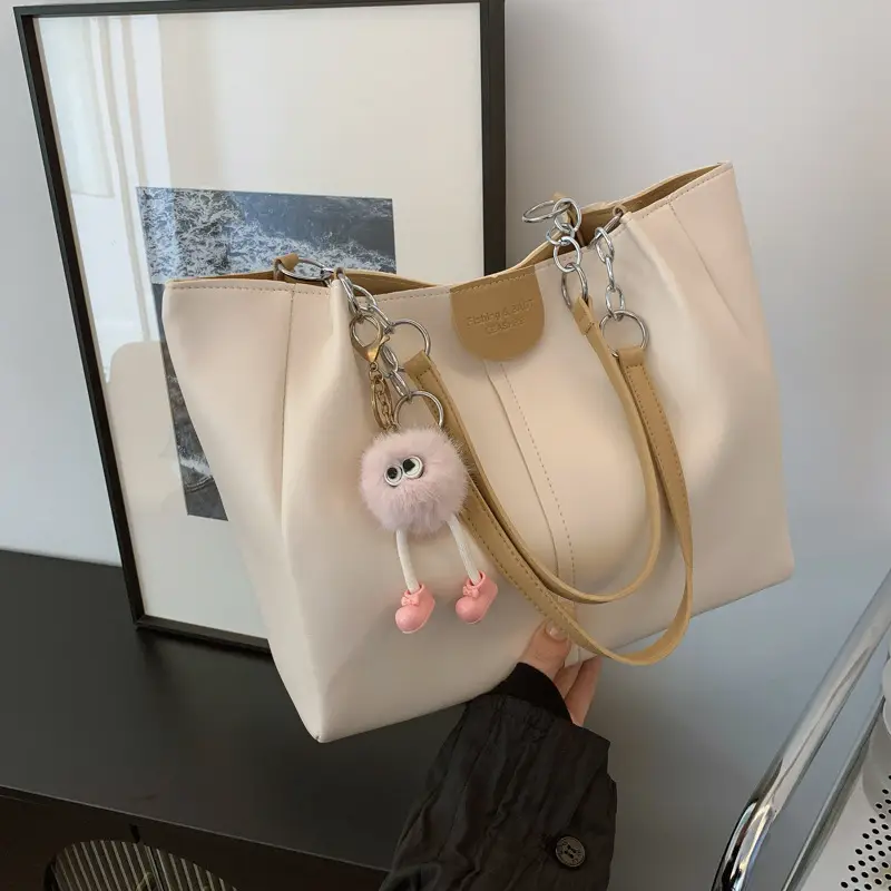 New Large Capacity Women's Shoulder Bag Korean Style PU Handbag Tote Bag - Image 5