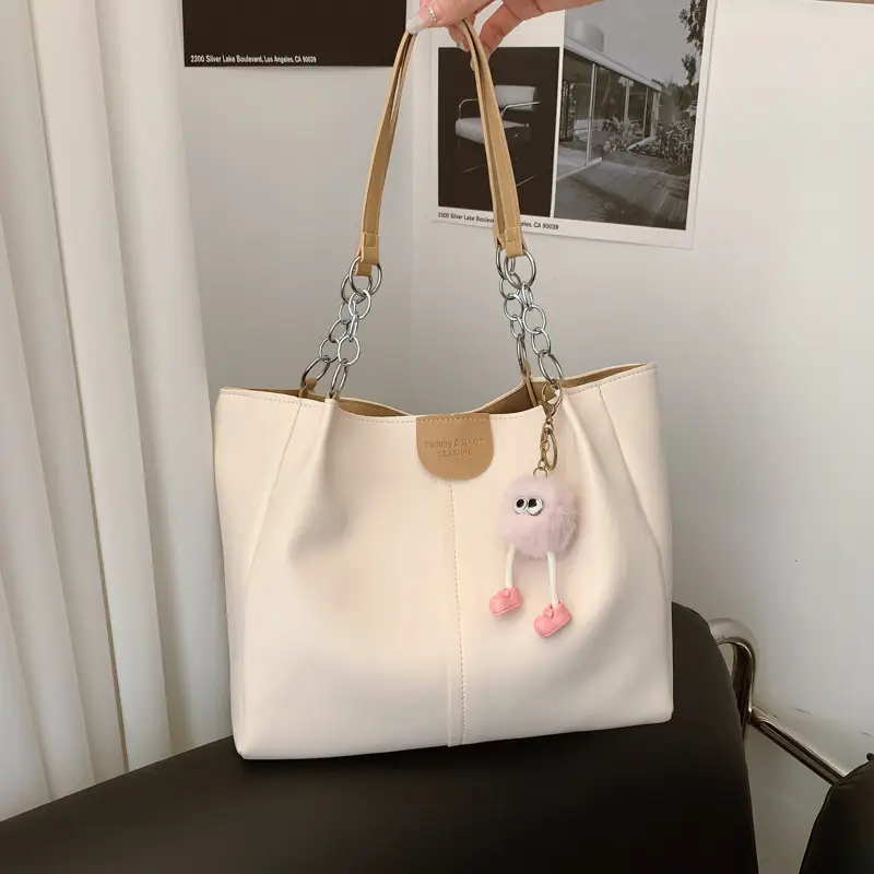 New Large Capacity Women's Shoulder Bag Korean Style PU Handbag Tote Bag - Image 3