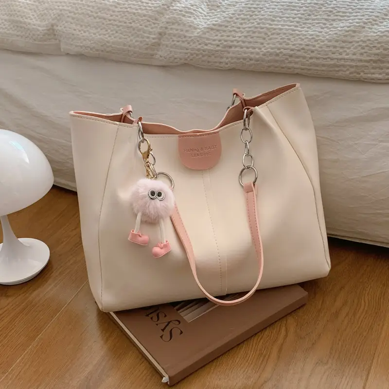 New Large Capacity Women's Shoulder Bag Korean Style PU Handbag Tote Bag - Image 4