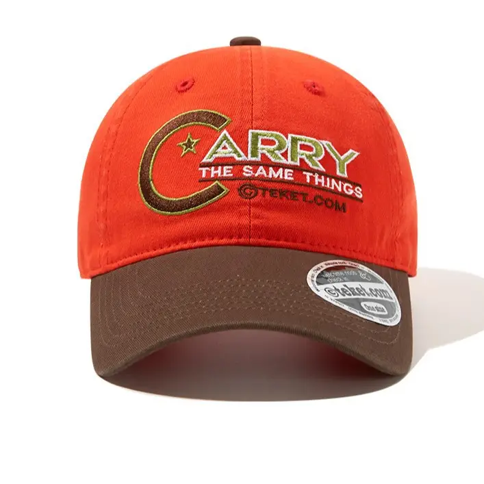 Orange Embroidered Baseball Cap with Logo