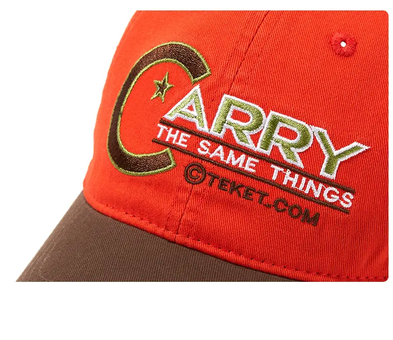 Orange Embroidered Baseball Cap with Logo — feature 7