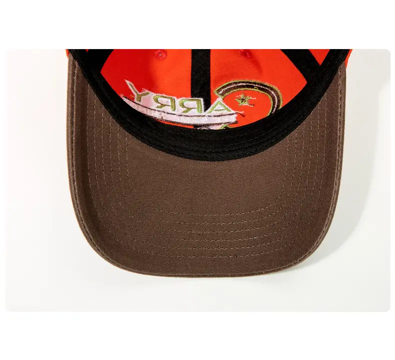 Orange Embroidered Baseball Cap with Logo — feature 9