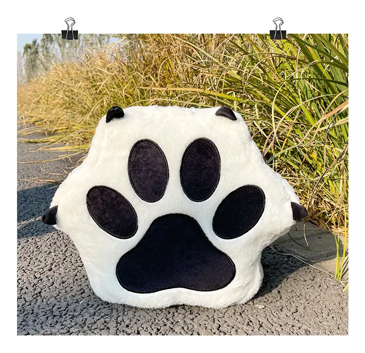 Cute Cat Paw Print Plush Backpack for Girls — feature 35
