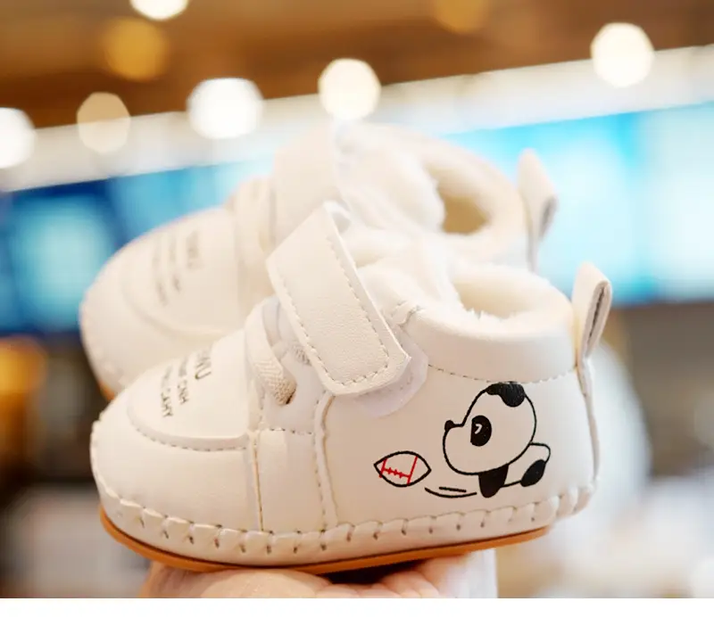 Baby Shoes White Fleece Lined Toddler 0-1 Yr Cartoon — feature 2
