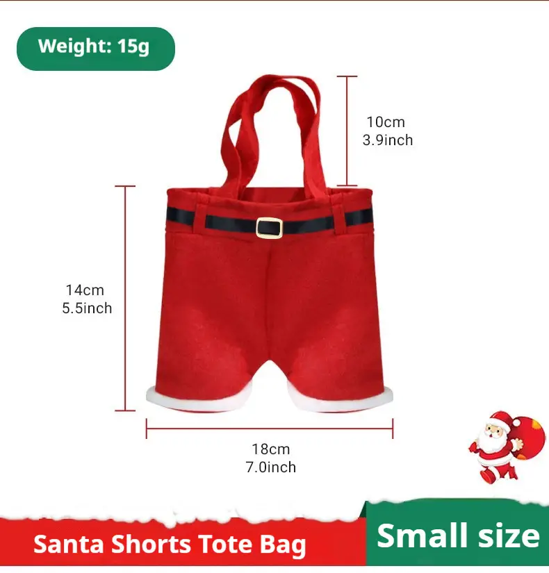 Red Christmas Holiday Pants Bag 24x10x17cm — feature 10