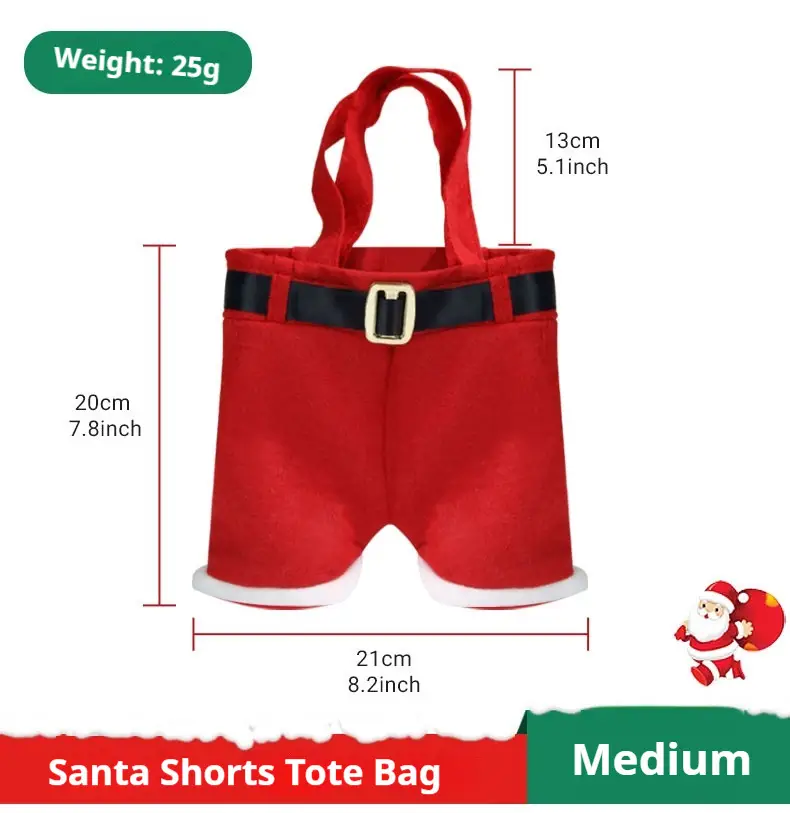 Red Christmas Holiday Pants Bag 24x10x17cm — feature 11