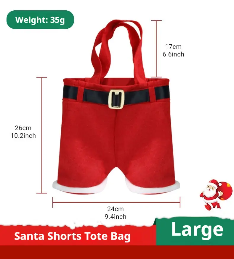 Red Christmas Holiday Pants Bag 24x10x17cm — feature 12
