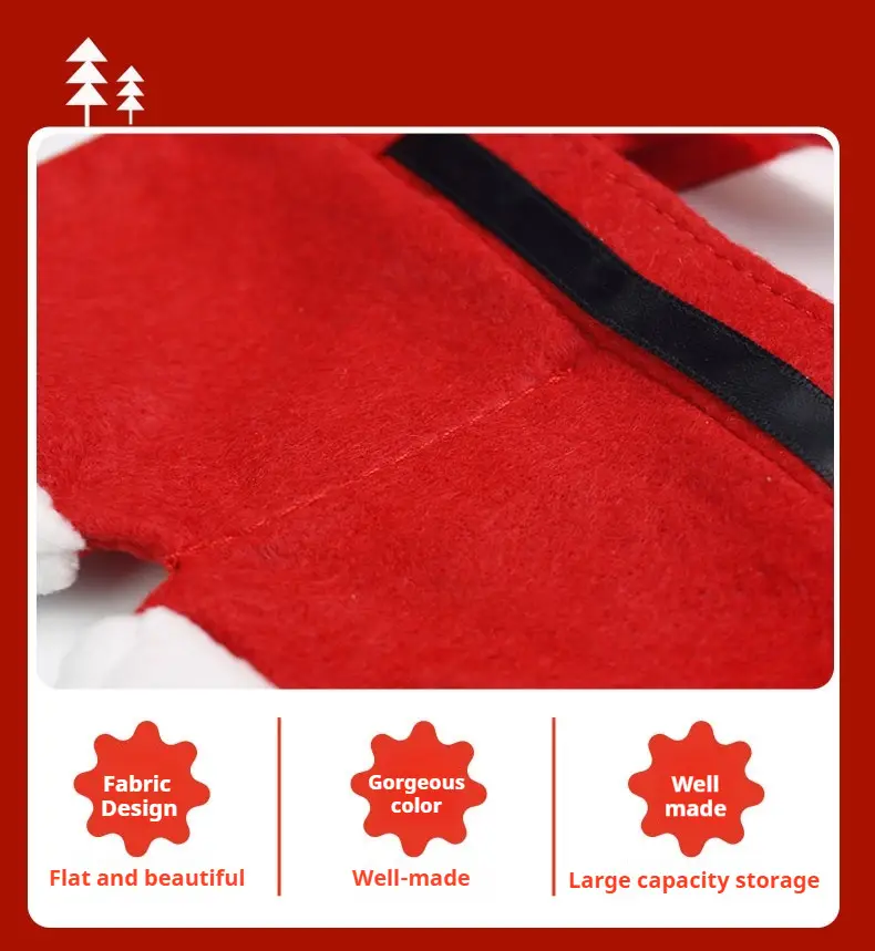 Red Christmas Holiday Pants Bag 24x10x17cm — feature 15