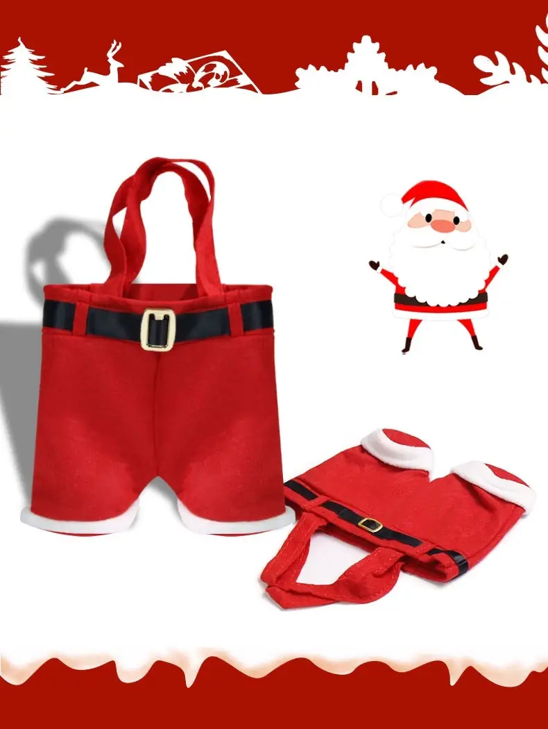Red Christmas Holiday Pants Bag 24x10x17cm — feature 8