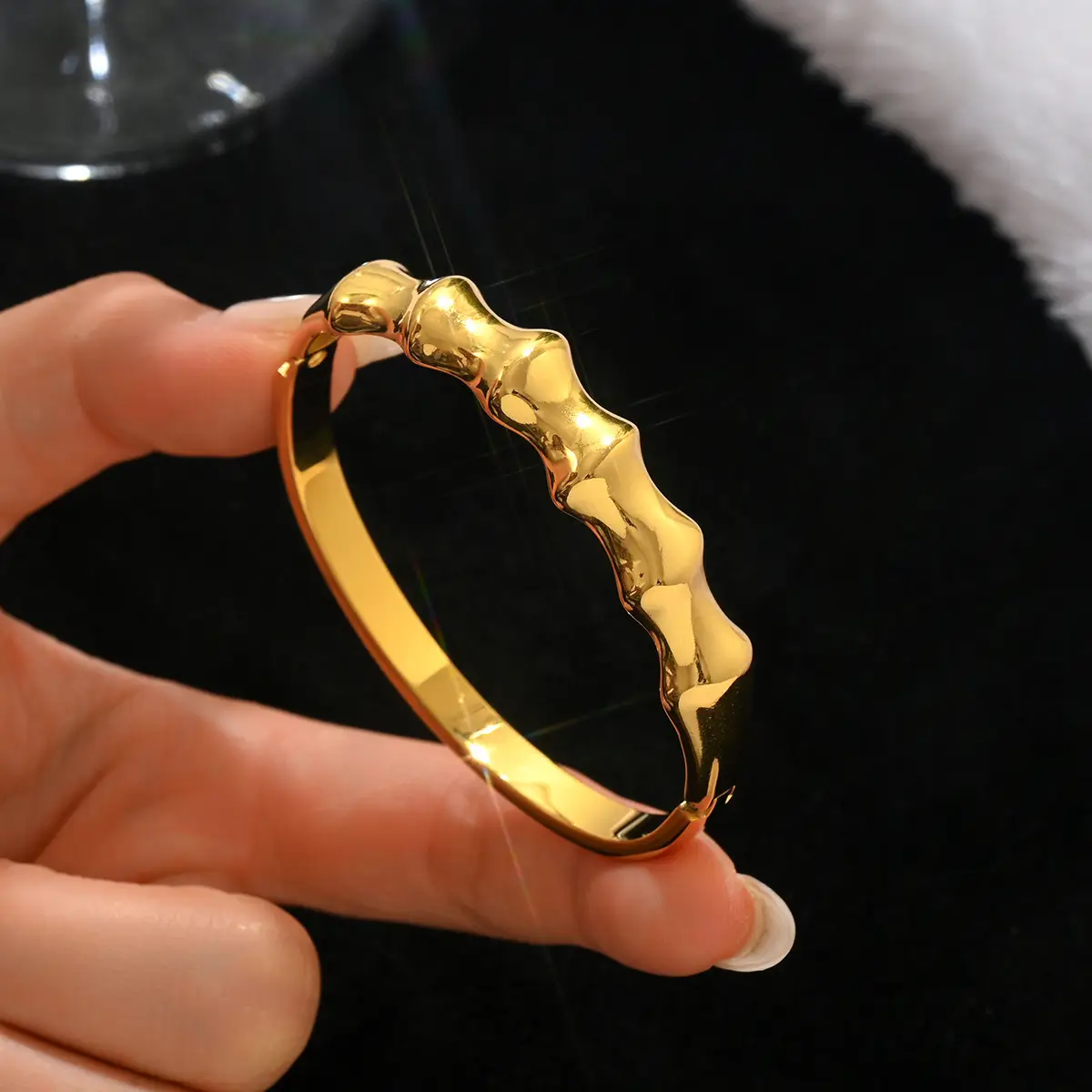 18K Gold Stainless Steel Bracelet with Crystal Accents - Image 114