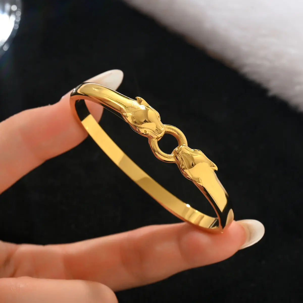 18K Gold Stainless Steel Bracelet with Crystal Accents - Image 115