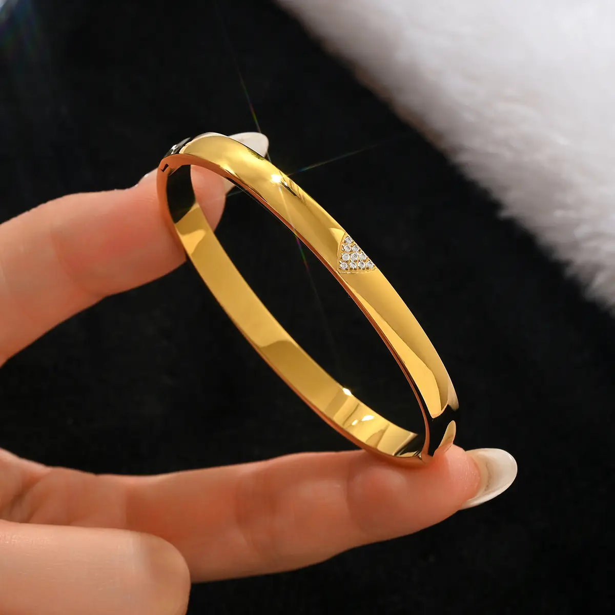 18K Gold Stainless Steel Bracelet with Crystal Accents - Image 117