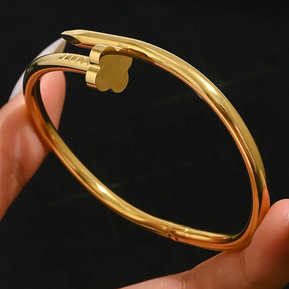 18K Gold Stainless Steel Bracelet with Crystal Accents - Image 14