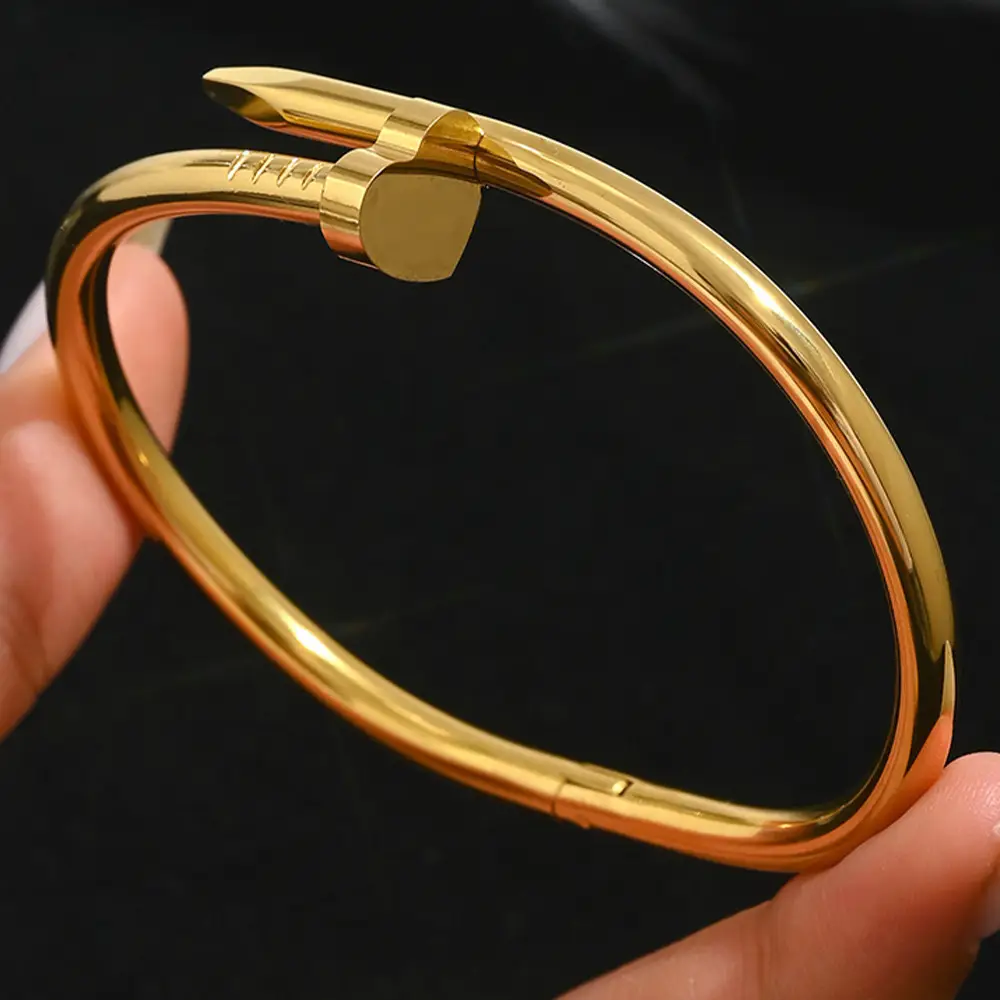 18K Gold Stainless Steel Bracelet with Crystal Accents - Image 16