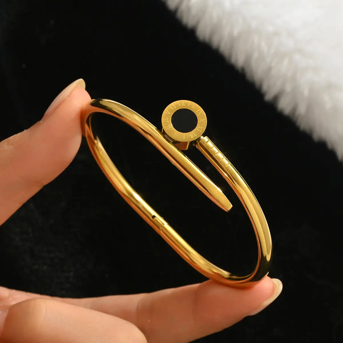 18K Gold Stainless Steel Bracelet with Crystal Accents - Image 41