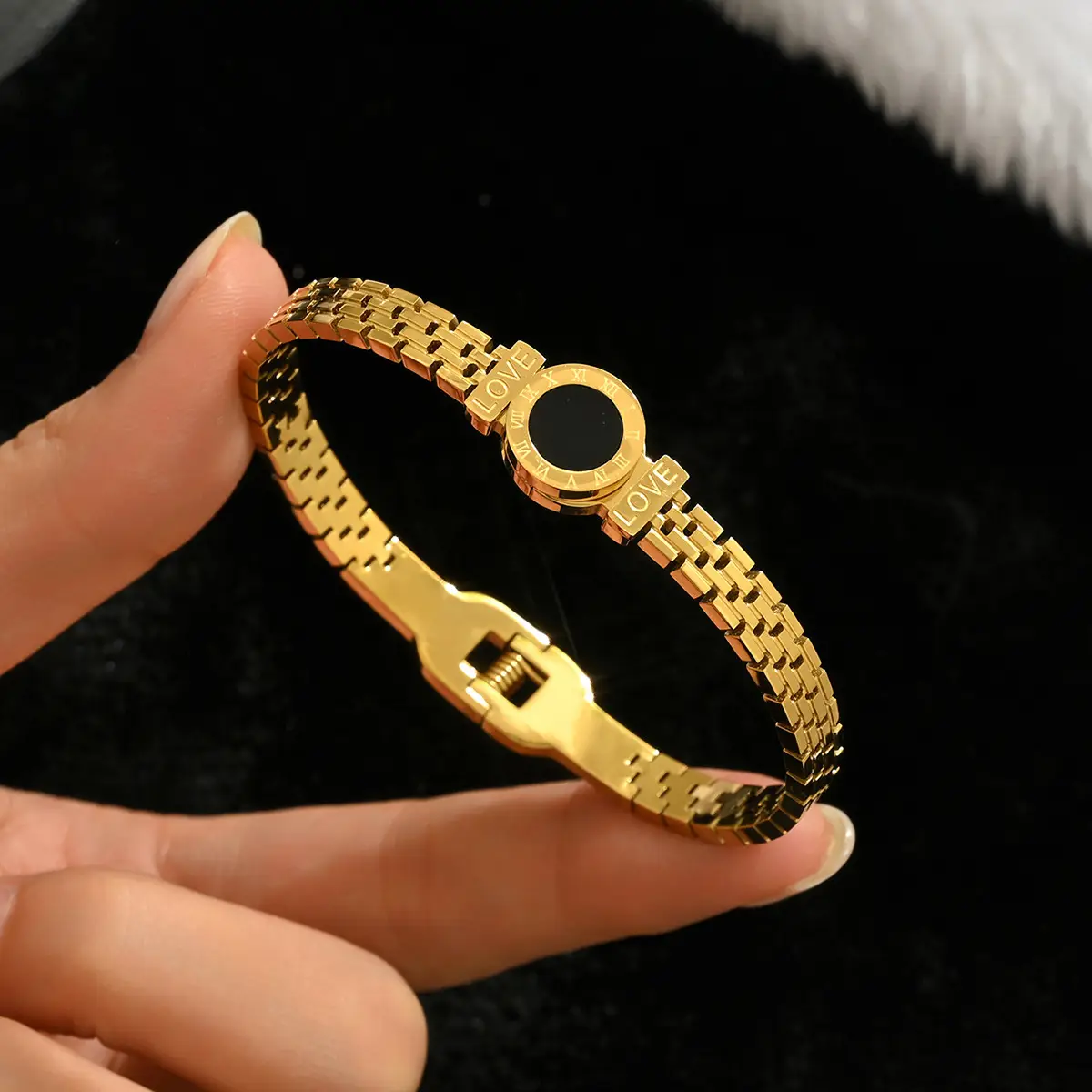 18K Gold Stainless Steel Bracelet with Crystal Accents - Image 42