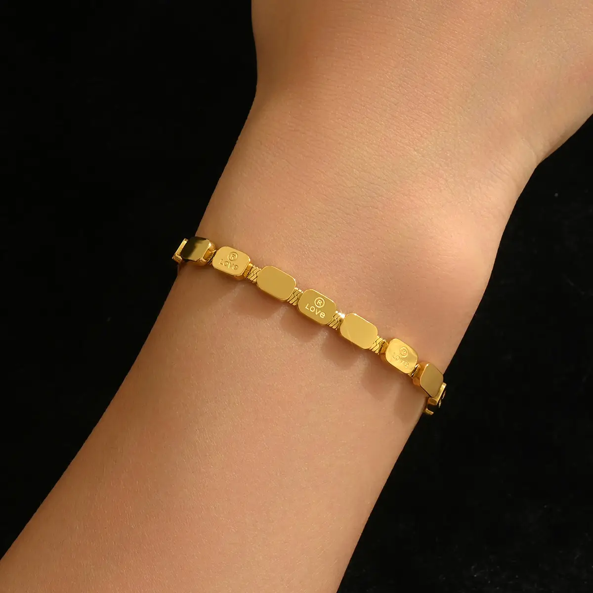 18K Gold Stainless Steel Bracelet with Crystal Accents - Image 49