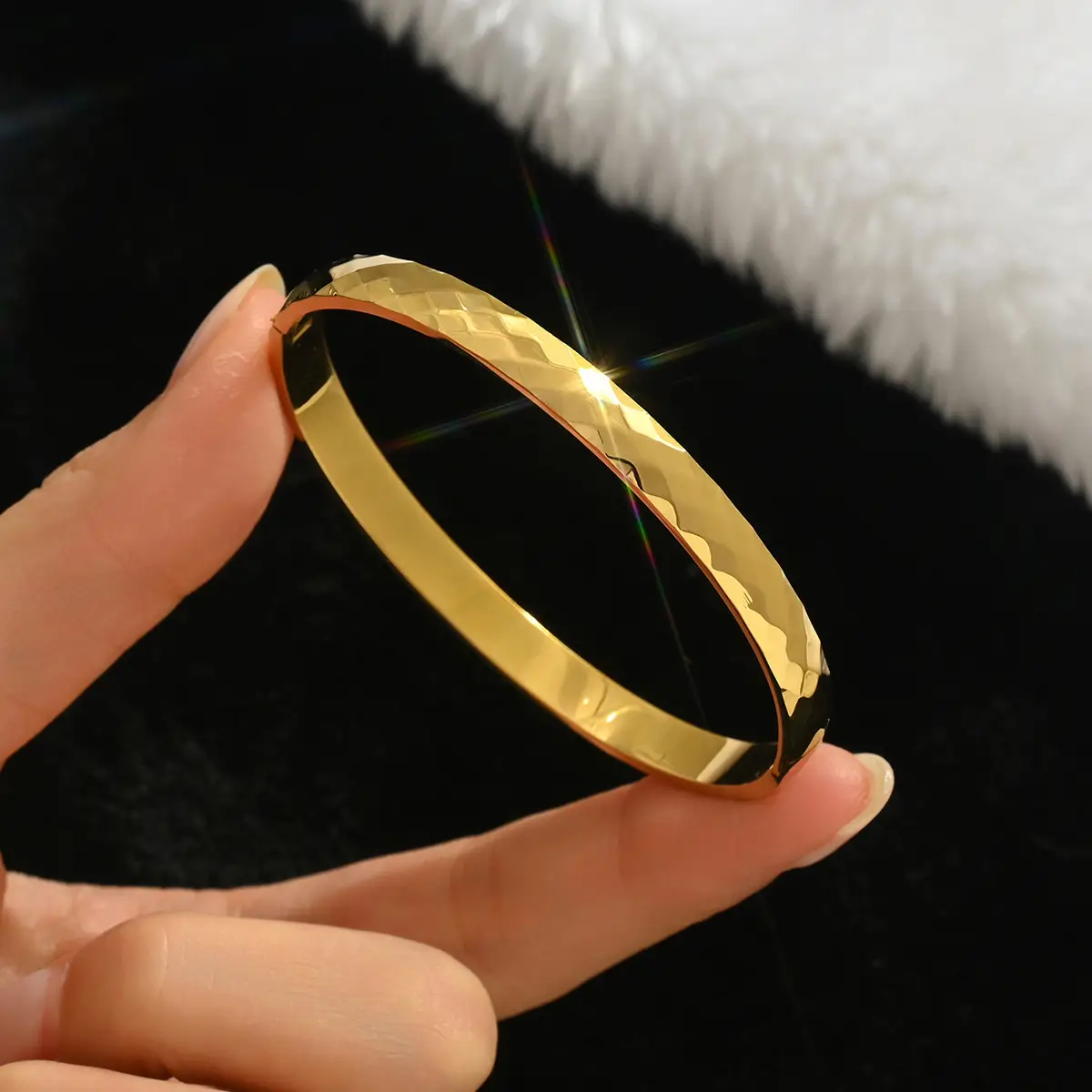 18K Gold Stainless Steel Bracelet with Crystal Accents - Image 54
