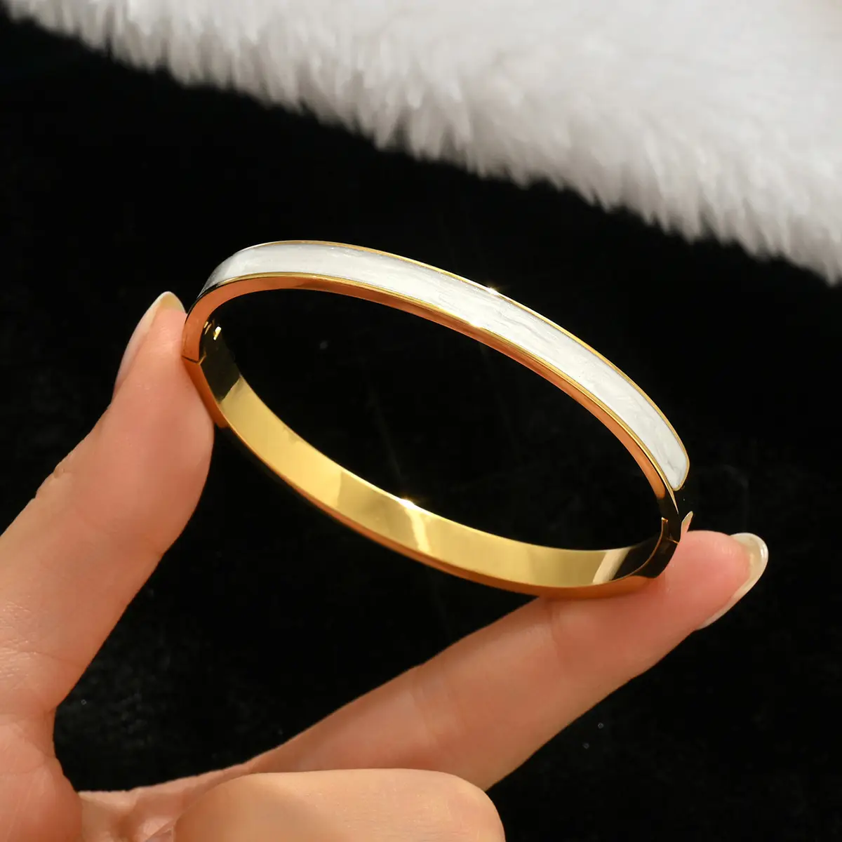 18K Gold Stainless Steel Bracelet with Crystal Accents - Image 57