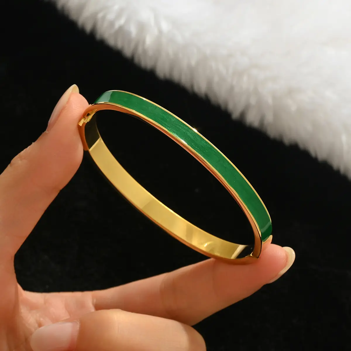 18K Gold Stainless Steel Bracelet with Crystal Accents - Image 59