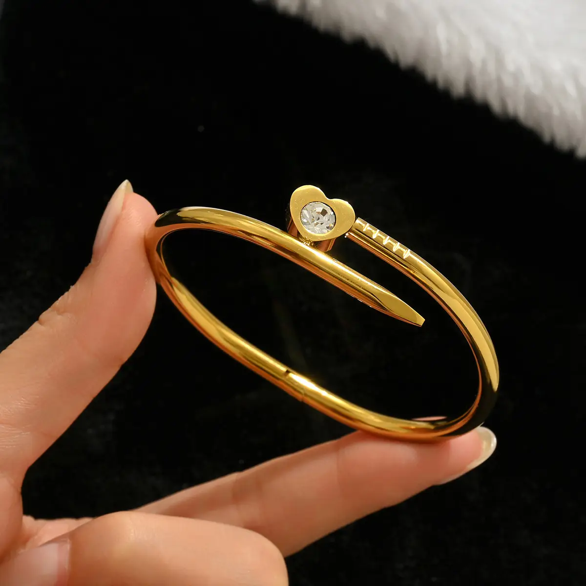 18K Gold Stainless Steel Bracelet with Crystal Accents - Image 64