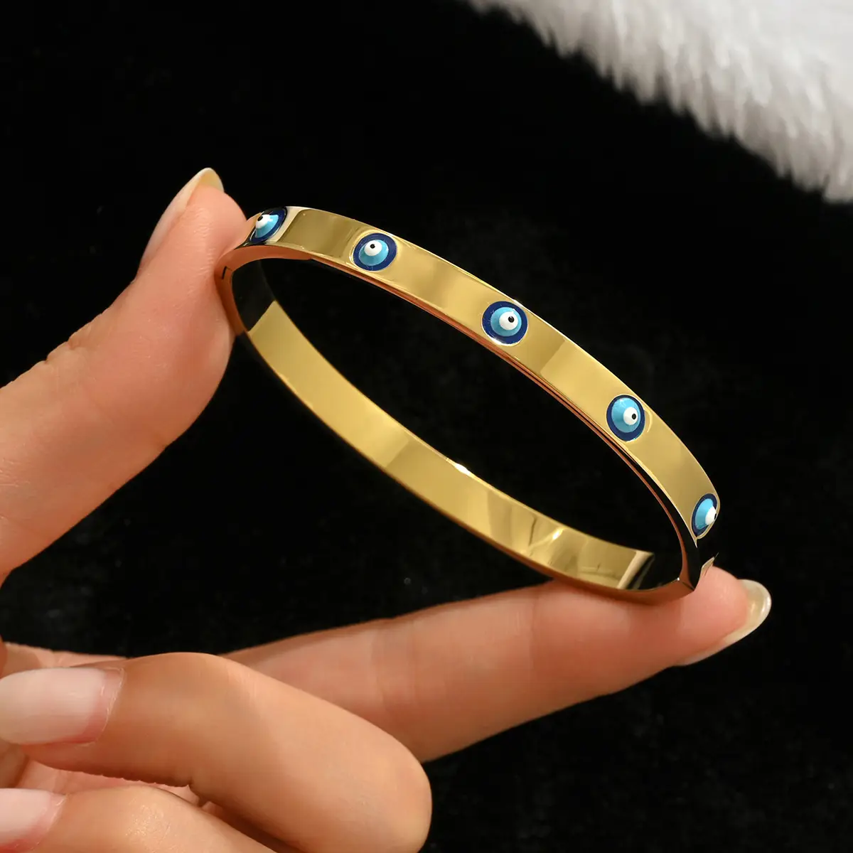 18K Gold Stainless Steel Bracelet with Crystal Accents - Image 66