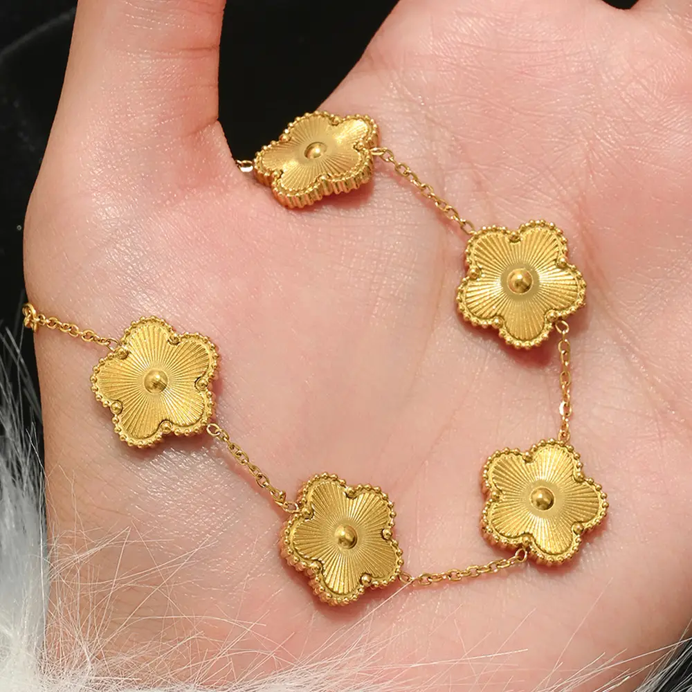 18K Gold Stainless Steel Bracelet with Crystal Accents - Image 7