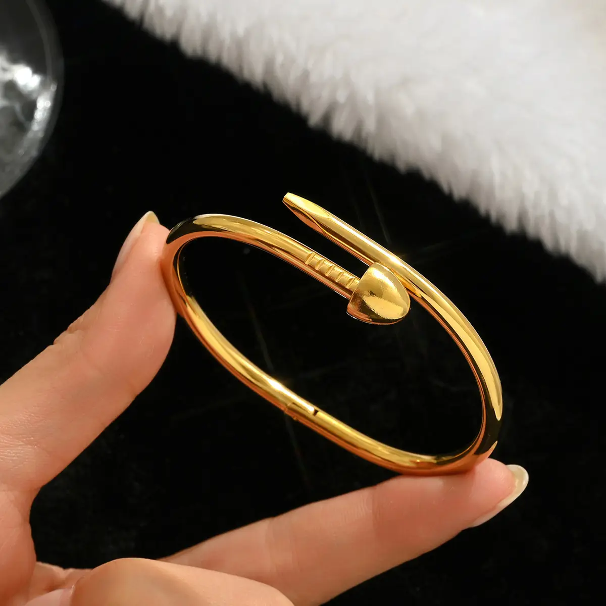 18K Gold Stainless Steel Bracelet with Crystal Accents - Image 71