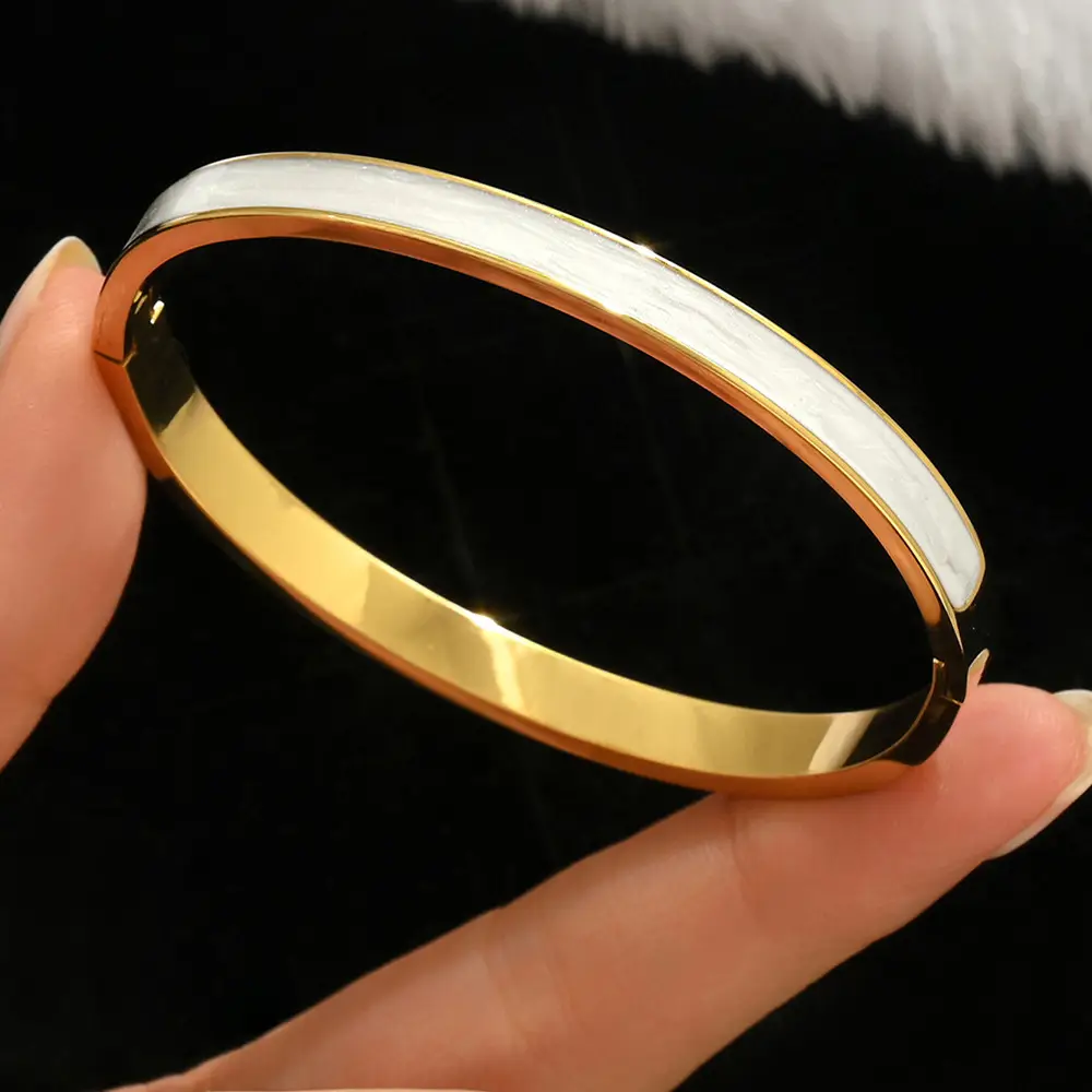18K Gold Stainless Steel Bracelet with Crystal Accents - Image 74