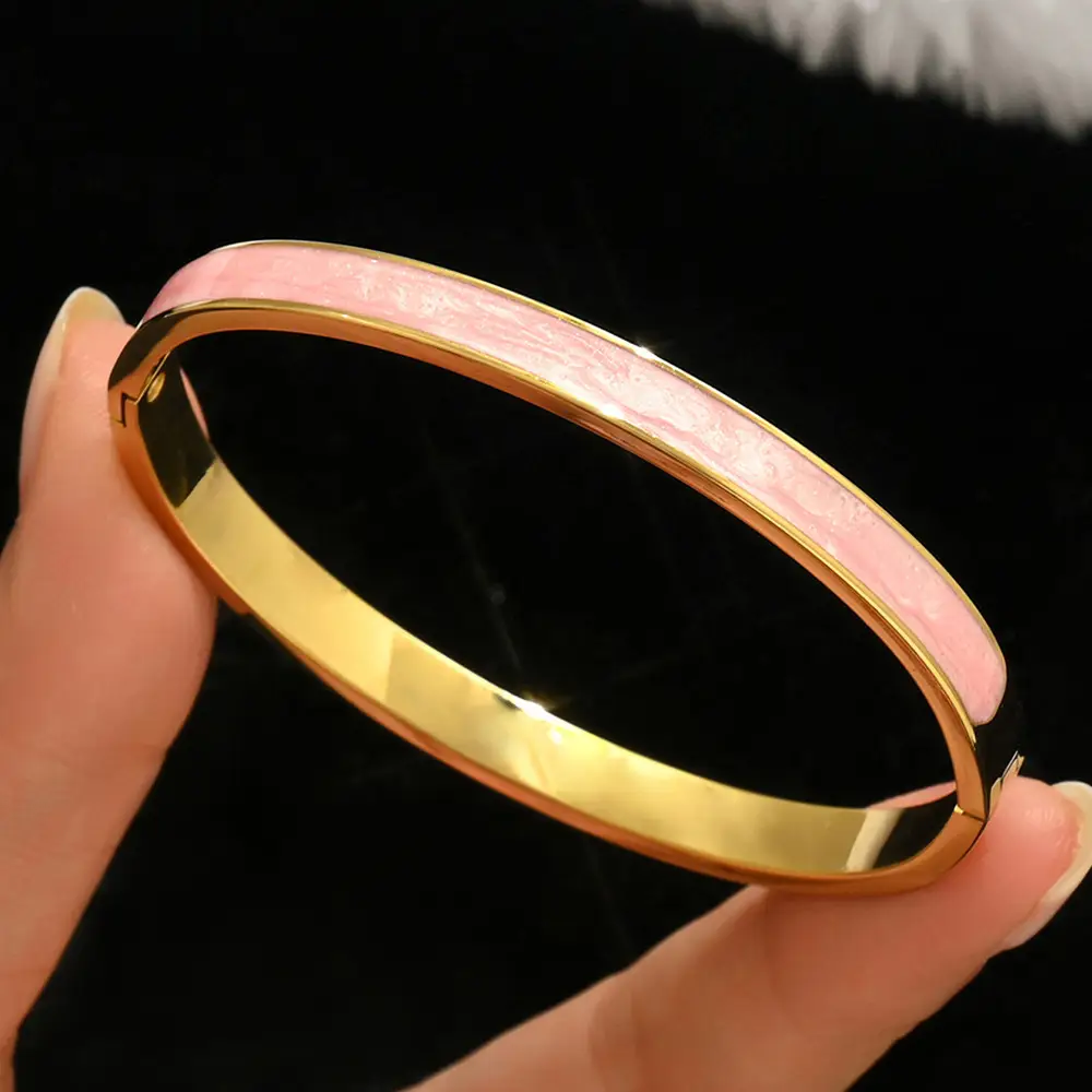 18K Gold Stainless Steel Bracelet with Crystal Accents - Image 75
