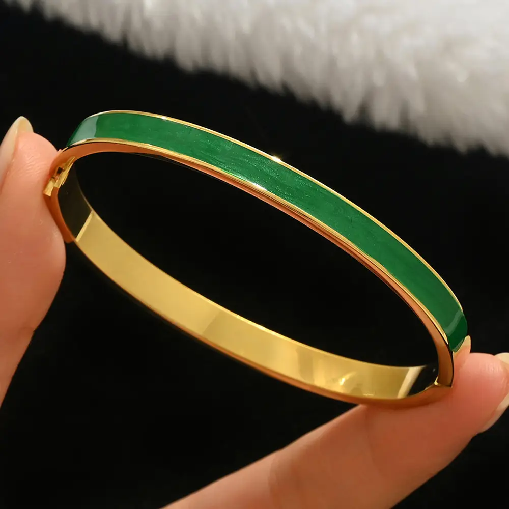 18K Gold Stainless Steel Bracelet with Crystal Accents - Image 76