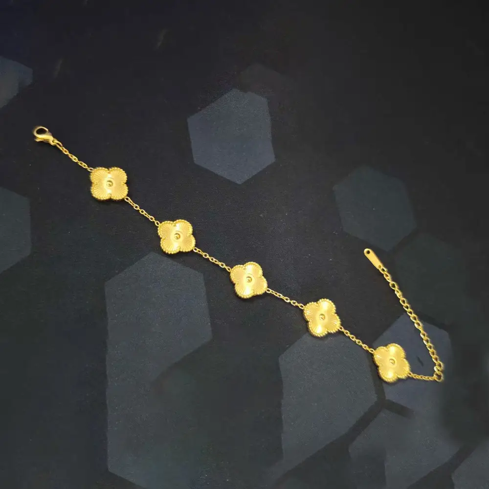 18K Gold Stainless Steel Bracelet with Crystal Accents - Image 8