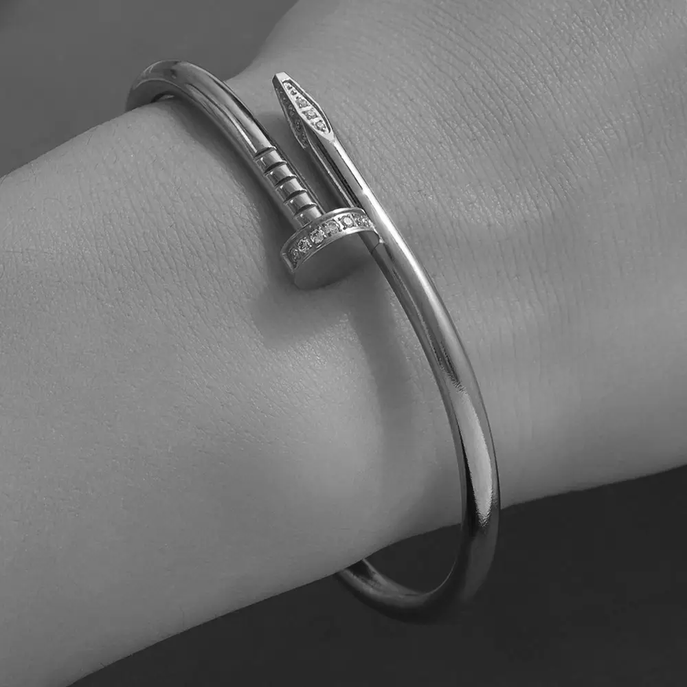 18K Gold Stainless Steel Bracelet with Crystal Accents - Image 88