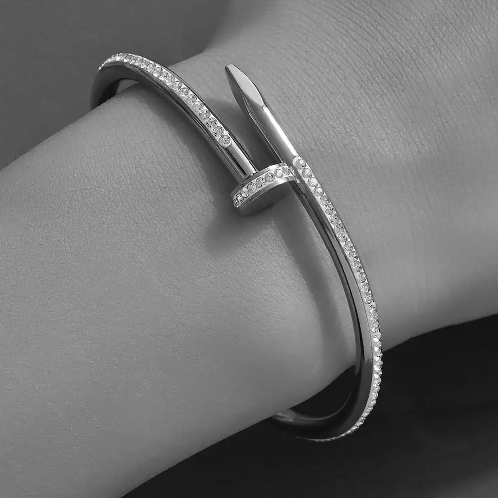18K Gold Stainless Steel Bracelet with Crystal Accents - Image 90