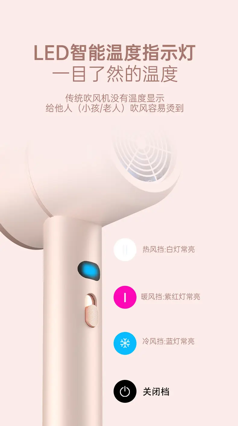 Cross-Border Negative Ion Hair Dryer High Power Salon Portable Brushless High Speed Constant Temp — feature 10