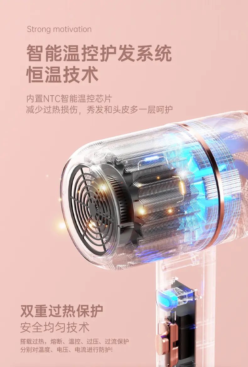 Cross-Border Negative Ion Hair Dryer High Power Salon Portable Brushless High Speed Constant Temp — feature 15