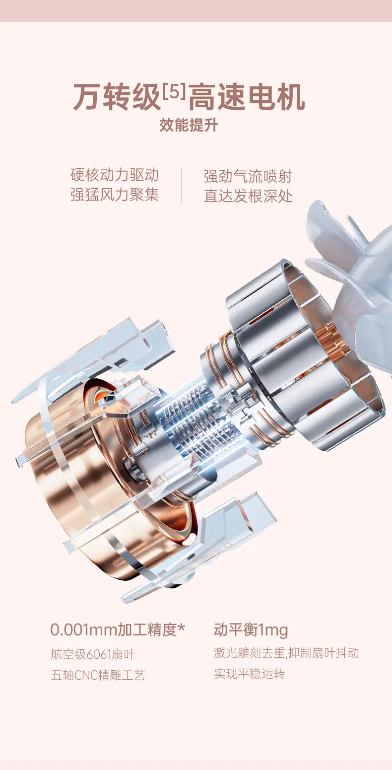 Cross-Border Negative Ion Hair Dryer High Power Salon Portable Brushless High Speed Constant Temp — feature 9