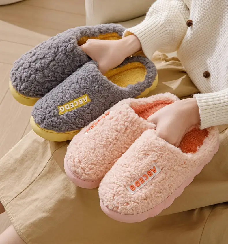 Cotton Slippers Women's Thick Bottom Non-slip Home Warm Moon Cotton Slippers for Men and Women Couple's Home Floor Cotton Slippers for Winter — feature 14
