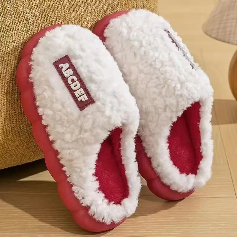 Cotton Slippers Women's Thick Bottom Non-slip Home Warm Moon Cotton Slippers for Men and Women Couple's Home Floor Cotton Slippers for Winter - Image 2