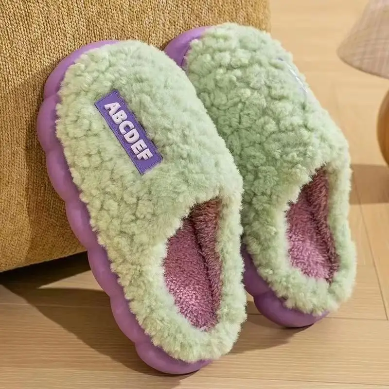 Cotton Slippers Women's Thick Bottom Non-slip Home Warm Moon Cotton Slippers for Men and Women Couple's Home Floor Cotton Slippers for Winter - Image 3