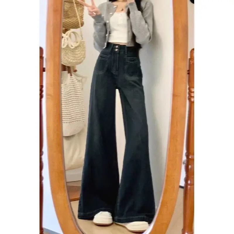 Dark Blue Loose Wide Leg Jeans for Women Plus Size — feature 8