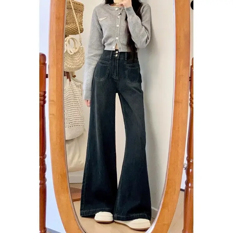 Dark Blue Loose Wide Leg Jeans for Women Plus Size — feature 9