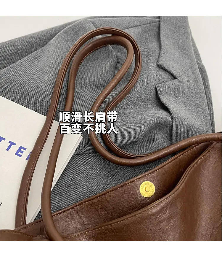 Women's Large Brown Leather Shoulder Bag 2024 — feature 3