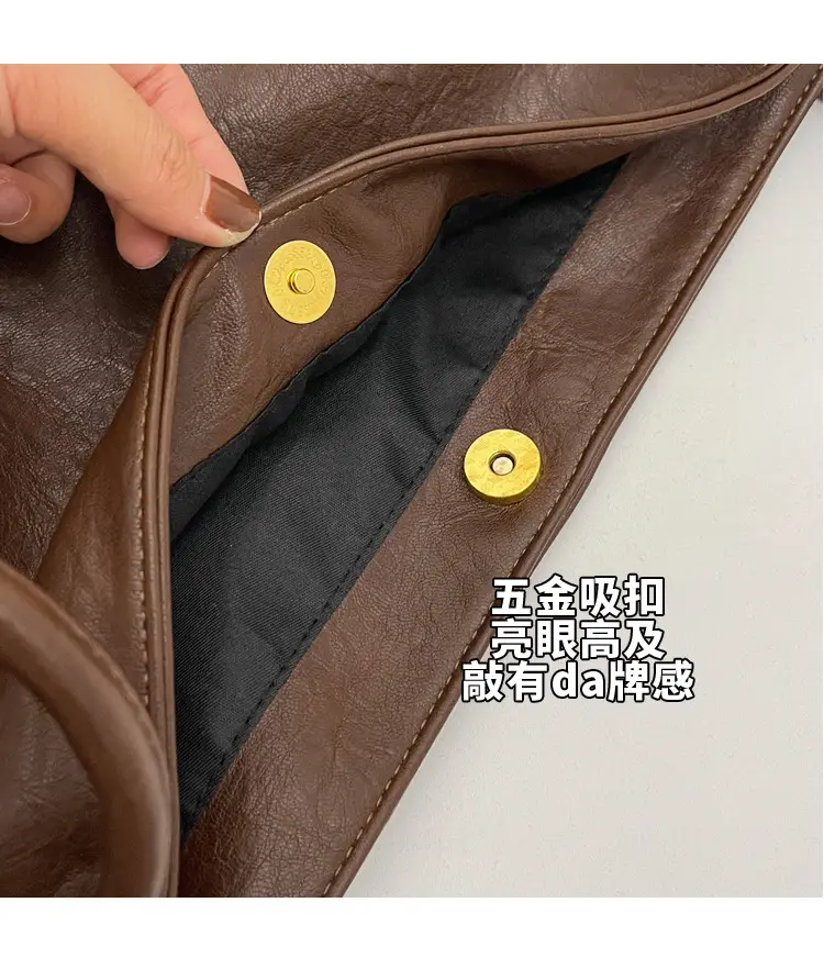 Women's Large Brown Leather Shoulder Bag 2024 — feature 5