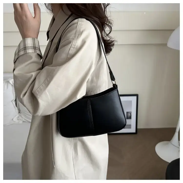 Black Shoulder Bag for Women, Large Capacity, Casual Western Style — feature 8