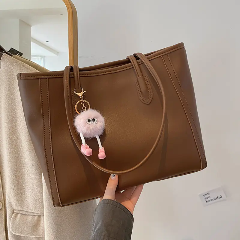 Korean Style Textured Shoulder Bag Beige 2023 - Image 11