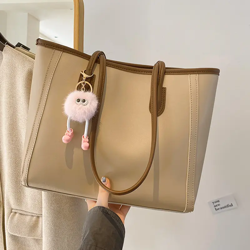 Korean Style Textured Shoulder Bag Beige 2023 - Image 12