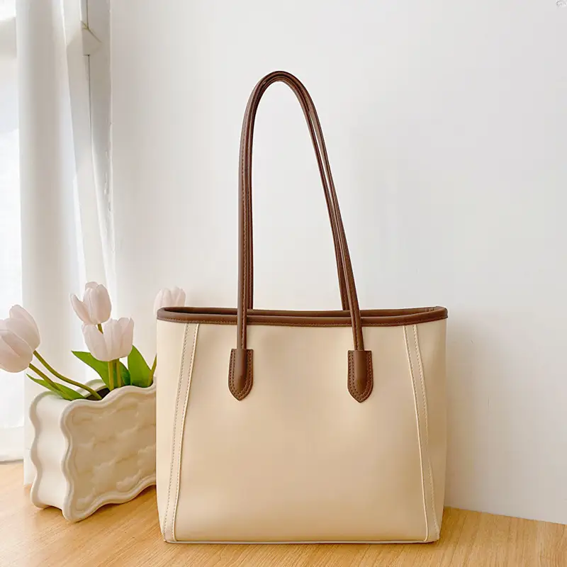 Korean Style Textured Shoulder Bag Beige 2023 - Image 2